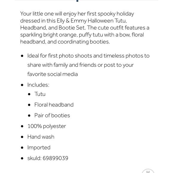 ELLY & EMMY 3 PIECE Baby Costume Pumpkin Fall TUTU SET SIZE 0 TO 12 MN NEW NWT - Picture 5 of 12